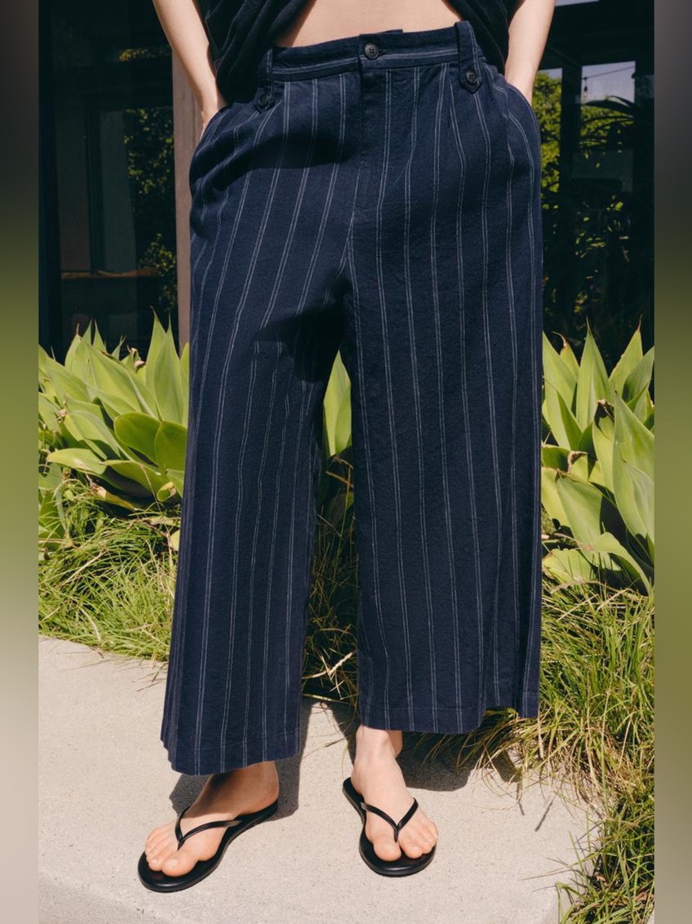 ZARA STRIPED LINEN PANTS ZW COLLECTION